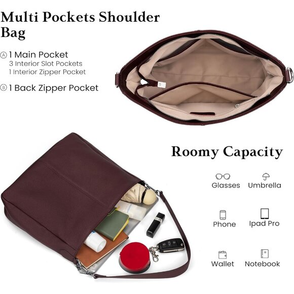 Luxury Genuine Leather Women's Handbag - Large Capacity & Stylish Design - Picture 3 of 7